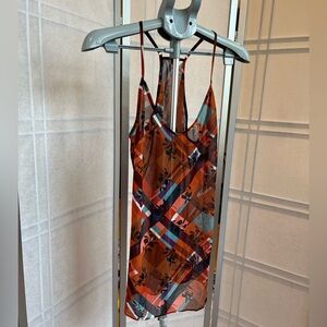 CAbi Lattice Zadie Floral Plaid Cami Size M Like New Lightweight Layering Top